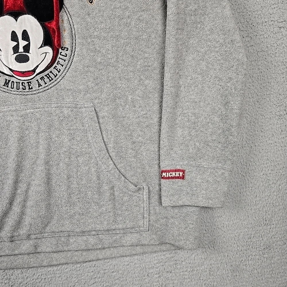 Disney Official Vintage Retro Mickey Mouse Grey Fleece Hoodie Womens 2XL - Picture 4 of 16